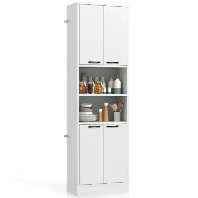 190 cm vysoká kuchyňská skříňka s dvířky a policemi vysoká skříňka 56 x 30 x 190 cm bílá