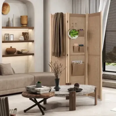 Paraván 170 x 121 cm se 2 háčky a 4 úložnými kapsami pro rozdělení místnosti na dělicí stěnu