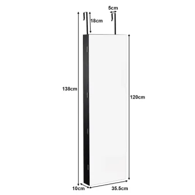 Šperkovnice nástěnná zrcadlová s LED osvětlením zrcadlová skříňka 120 x 35,5 x 10 cm černá/bílo-černá