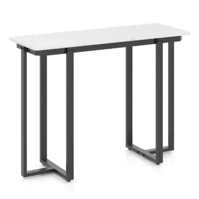 Konzolový stolek úzký moderní předsíňový stolek s mramorovým vzhledem 107 x 40 x 79,5 cm černý