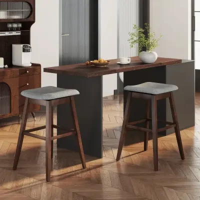 Sada 2 barových židlí s podnožkou Otočná 360° barová židle Čalouněná bistro židle