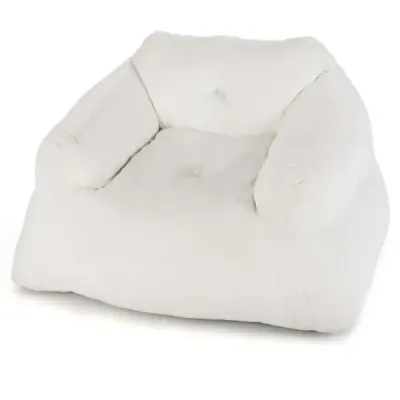 Křeslo Beanbag Podlahové křeslo se sametovým potahem a protiskluzovou základnou Čalouněná podlahová pohovka do obývacího pokoje 129 x 111 x 69 cm Béžová barva
