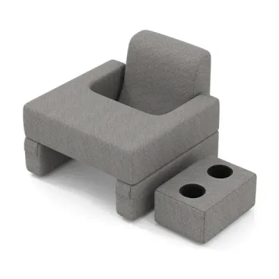 Polštářek na čtení na postel a pohovku Polštářek na knihu s držákem na kelímek Ergonomický zádový polštářek Šedý