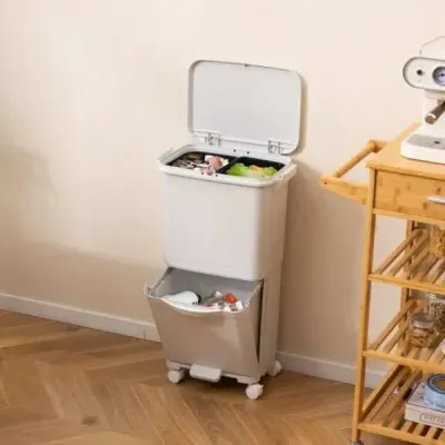 Koš na odpadky o objemu 36 l Koš na odpadky se 2 vyjímatelnými nádobami Bílá barva