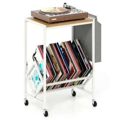 Stojan na přehrávač vinylových desek Vinyl record table with vinyl storage & magazine holder Příroda