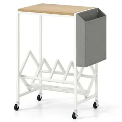 Stojan na přehrávač vinylových desek Vinyl record table with vinyl storage & magazine holder Příroda