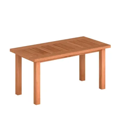 Obývací stolek, obdélníkový konferenční stolek ze dřeva s deskou z lamel, Indoor Natur, 90 x 45 x 43,5 cm
