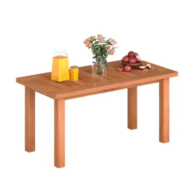 Obývací stolek, obdélníkový konferenční stolek ze dřeva s deskou z lamel, Indoor Natur, 90 x 45 x 43,5 cm