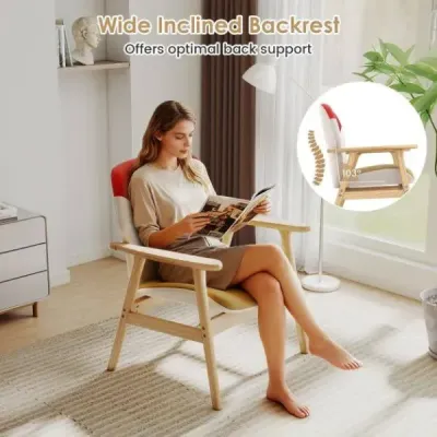 Moderní křeslo s dřevěnou konstrukcí a sedákem – lounge křeslo, čalouněné křeslo, relaxační křeslo, barevné