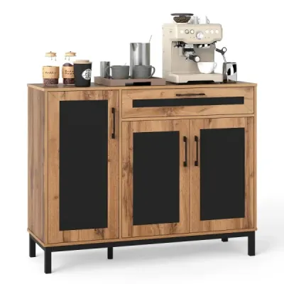 120 cm bufetová skříň Sideboard přídavná skříň dřevěná velká venkovská skříň úložná skříň přírodní