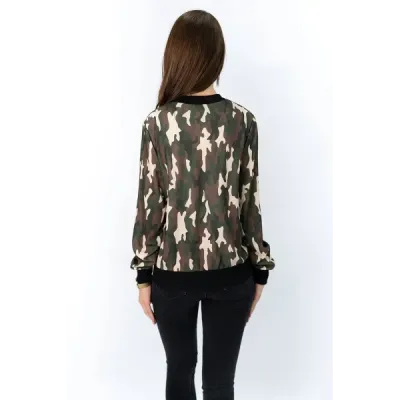 Dámská mikina typu bomber MODA261 řasenka