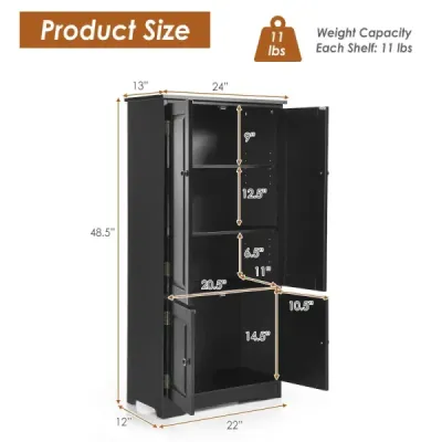 Midi skříňka Boční skříňka Highboard Vysoká skříňka Dřevo Černá 59 x 32 x 123 cm