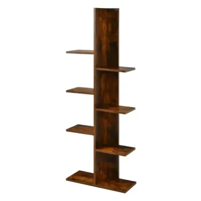 Knihovna ve tvaru stromu s 8 policemi Volně stojící kancelářský regál 50 x 20 x 141 cm Hnědý