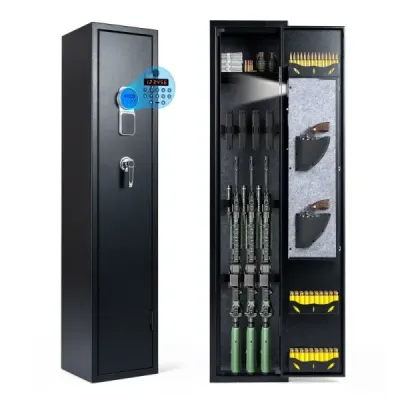 Skříň na zbraně – skříň na dlouhé zbraně s elektronickým číselným zámkem pro 10 pušek, 30 x 28 x 138 cm