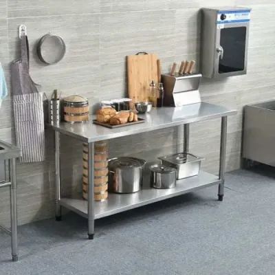 Nerezový kuchyňský stůl pracovní stůl gastro stůl nerezový stůl 122x61x90cm
