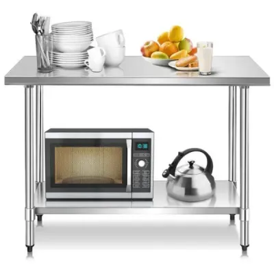Nerezový kuchyňský stůl pracovní stůl gastro stůl nerezový stůl 122x61x90cm