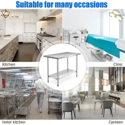 Nerezový kuchyňský stůl pracovní stůl gastro stůl nerezový stůl 122x61x90cm