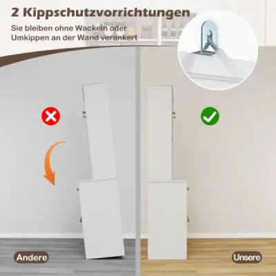 Dřevěná kuchyňská skříňka s ratanovými dvířky, 2 zásuvkami a 2 USB porty, bílá