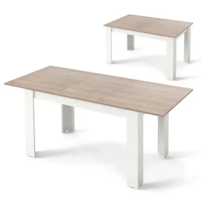 Rozkládací jídelní stůl Moderní kuchyňský stůl s nastavitelnou deskou a nohami ve tvaru L Bílý 158 x 70 x 76 cm