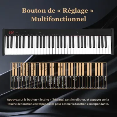 Přenosná elektronická klávesnice s 61 klávesami a stojanem a židlí Elektrické piano Digitální klávesnice