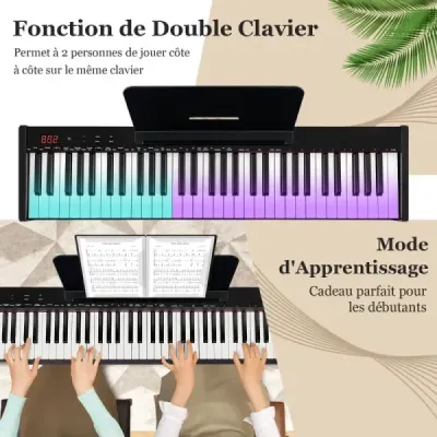 Přenosná elektronická klávesnice s 61 klávesami a stojanem a židlí Elektrické piano Digitální klávesnice