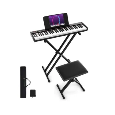 Přenosná elektronická klávesnice s 61 klávesami a stojanem a židlí Elektrické piano Digitální klávesnice