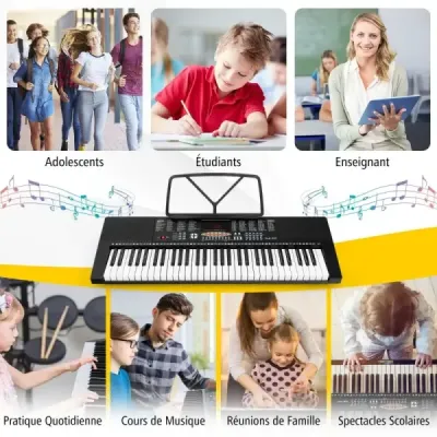 Klávesové piano pro začátečníky s 61 klávesami Digitální piano s 300 tóny