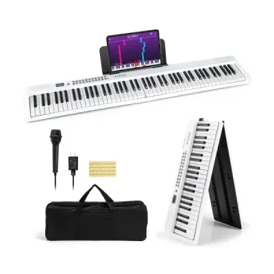 88klávesová klaviatura s 1000 rytmy 1000 not Skládací digitální piano Bílá barva