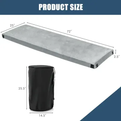 Karimatka Camping Memory Foam Camping Matrace Lehká karimatka s flanelovým potahem 183 x 62,5 x 6,5 cm šedá