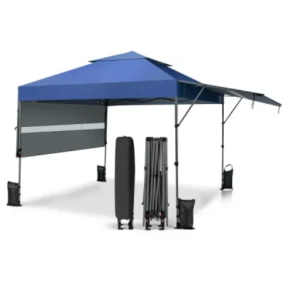 Stan na ochranu před sluncem Pop-up stan s baldachýnem 300 x 537 x 270-290 cm Modrá