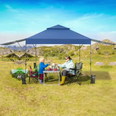 Stan na ochranu před sluncem Pop-up stan s baldachýnem 300 x 537 x 270-290 cm Modrá