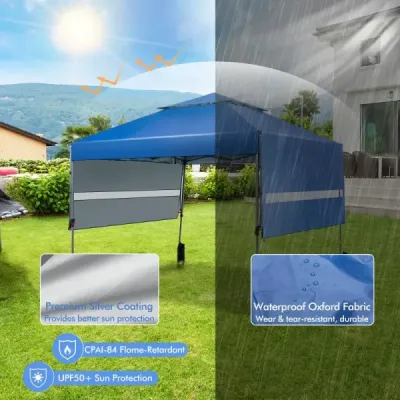 Stan na ochranu před sluncem Pop-up stan s baldachýnem 300 x 537 x 270-290 cm Modrá