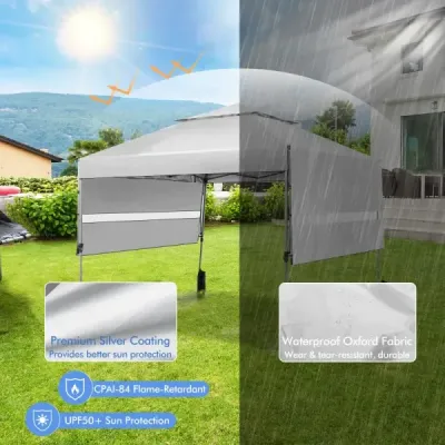 Stan s ochranou proti slunci 3 m x 5,37 m Velký vyskakovací stan s baldachýnem Bílý
