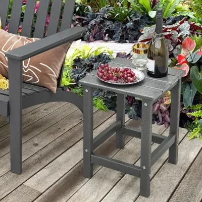 Odkládací stolek HDPE odolný proti povětrnostním vlivům Adirondack stůl 36 x 36 x 47 cm šedý