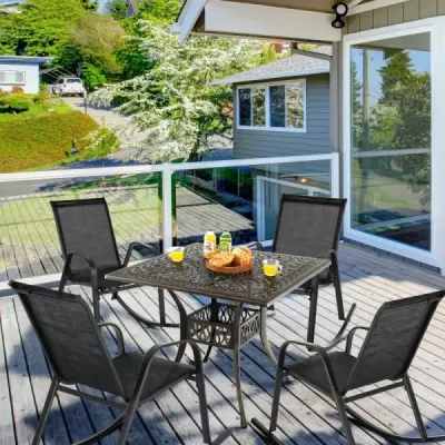 Sada 2 houpacích křesel s prodyšným látkovým sedákem Ergonomic Swing Black