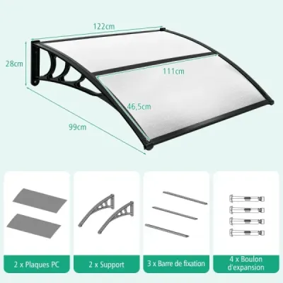 122 x 99 cm baldachýn na přední dveře baldachýn na přední dveře baldachýn transparentní