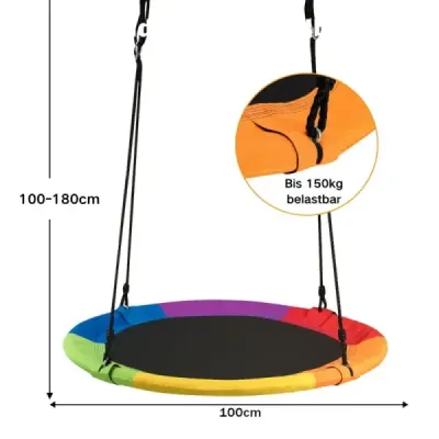 Houpačka zahradní houpačka venkovní dětská houpačka do 150 kg barevná/zeleno-modrá