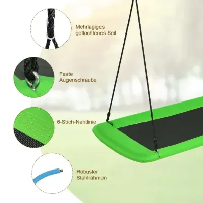 Houpačka na strom Nest houpačka 100-180 cm nastavitelné lano vnitřní a vnější houpačka na strom zelená