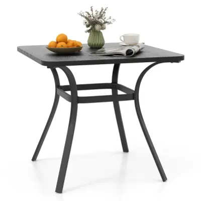 Zahradní stůl s dřevěnou deskou pro 4 osoby Stůl na terasu Balkonový stůl 80 x 80 x 73 cm