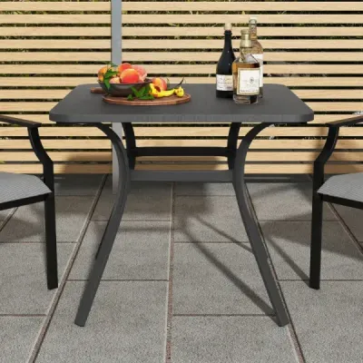 Zahradní stůl s dřevěnou deskou pro 4 osoby Stůl na terasu Balkonový stůl 80 x 80 x 73 cm