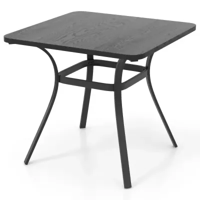 Zahradní stůl s dřevěnou deskou pro 4 osoby Stůl na terasu Balkonový stůl 80 x 80 x 73 cm