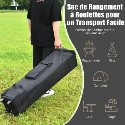 4 m x 4 m velký stan na akce poskytovatel stínu s 2-patrovou střechou hnědý