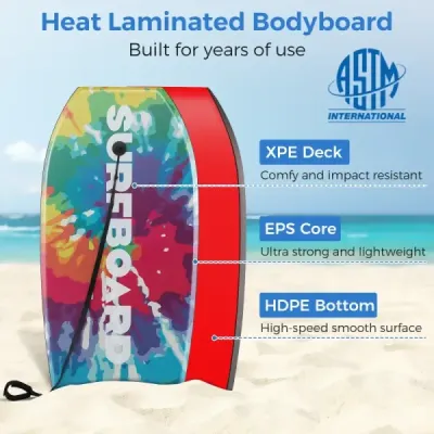 104 cm lehké bodyboardové prkno s jádrem z EPS, horní vrstvou z XPE a spodní vrstvou z HDPE – na pláž, do bazénu i do moře