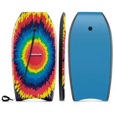 Bodyboard 104 cm, lehký, jádro z EPS, horní vrstva z XPE, spodní vrstva z HDPE, záď ve tvaru půlměsíce, poutko na zápěstí, pro pláž, moře, bazén