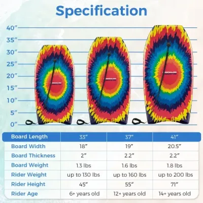 Bodyboard 104 cm, lehký, jádro z EPS, horní vrstva z XPE, spodní vrstva z HDPE, záď ve tvaru půlměsíce, poutko na zápěstí, pro pláž, moře, bazén