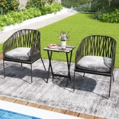 Sada 4 zahradních stolů skládací venkovní bistro stůl odolný vůči povětrnostním vlivům vyrobený ze dřeva 48 x 40 x 67 cm černý
