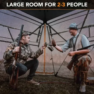 Lovecký stan pro 2-3 osoby 360° průhledný maskovací stan pro lov jelenů a divočáků
