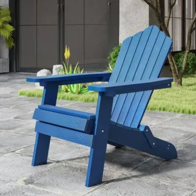 Židle Adirondack skládací židle Adirondack odolná proti povětrnostním vlivům vyrobená z plastu tmavě modré barvy