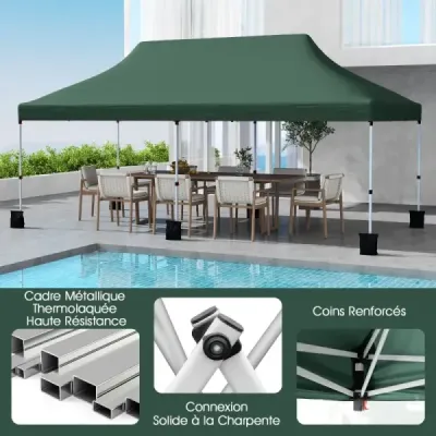 300 x 600 cm pop-up stan se skládacím baldachýnem skládací stan pro akce s taškou na přenášení zelený