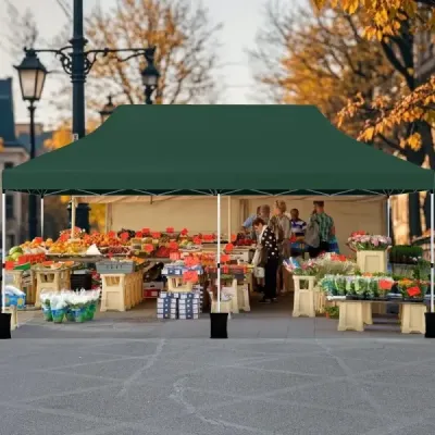 300 x 600 cm pop-up stan se skládacím baldachýnem skládací stan pro akce s taškou na přenášení zelený